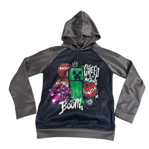 MINECRAFT Boys Sweatshirt Hoodie  Black & Gray  Size 10/12 k133